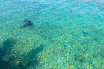 Blue water texture background. Surface of sea or ocean
