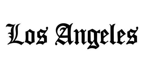 Old gothic text Los Angeles. print for t-shirts