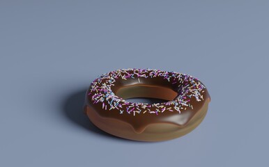 donut with chocolate icing