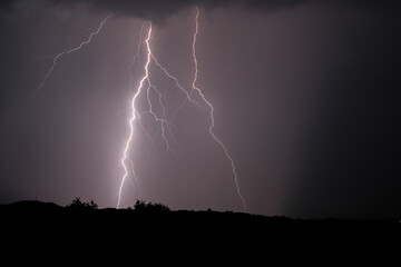 lightning in the night sky