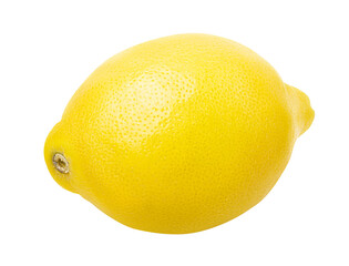 Lemon isolated on white or transparent background. One whole lemon fruit 