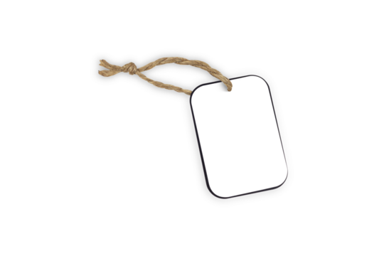 Etiquette with ribbon isolated 