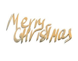 Merry Christmas gold text. For design of holiday accessories