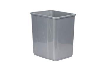 gray trash can on no background, isolate