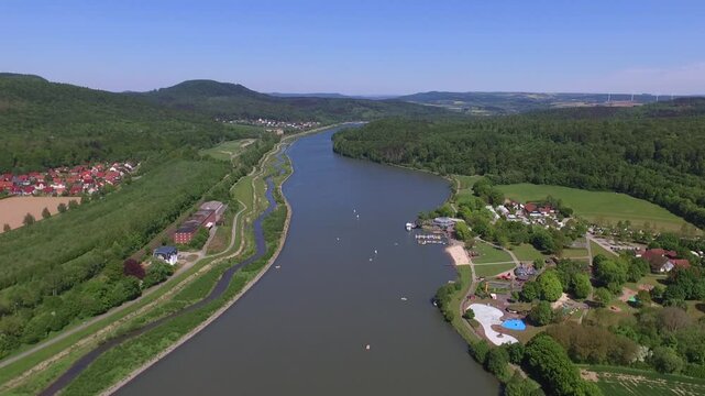 Luftaufnahme  vom Schiedersee / Emmerstausee Weserbergland Landschaftsaufnahme