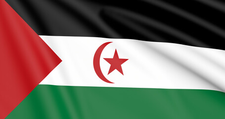 Naklejka premium Flag Of Sahrawi Arab Democratic Republic