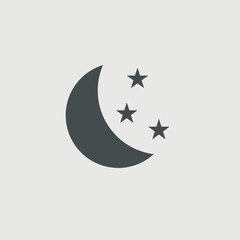 Moon and stars vector icon illustration sign