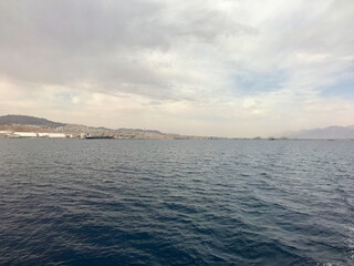 Fototapeta premium Eilat, Israel, November 2019 - A large body of water