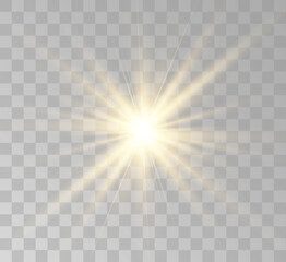 Transparent yellow sunlight special lens flash light effect. Front solar flare lenses.	
