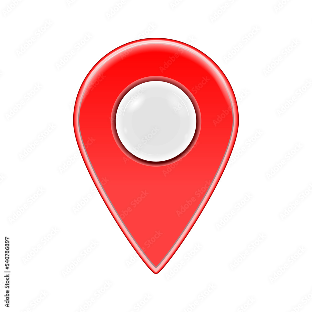 Poster red map icon set isolated on white background