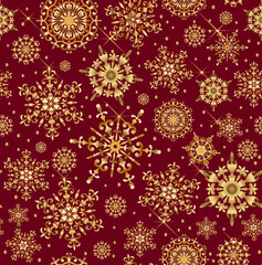 Naklejka na ściany i meble Christmas pattern of snowflakes. Vector seamless pattern of snowflakes.