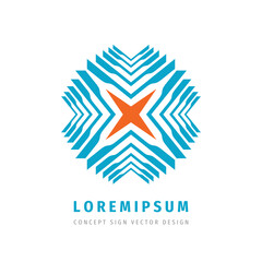 Obraz premium Abstract business concept logo. Star decorative creative sign. Development icon. Corporate identity. Vector illustration.