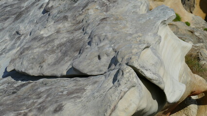 Eroded sandstone on the sea shore