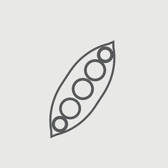 Pea pod vector icon illustration sign