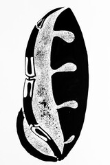 Sketch of mirror abstract illustration drawing by hands with black ink on white paper.