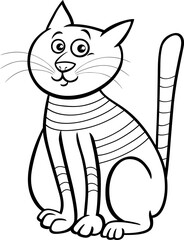cartoon tabby cat animal character coloring page