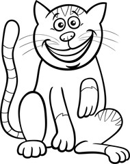 cartoon cat or kitten comic animal character coloring page