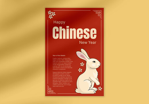 Red And Beige Chinese New Year Poster