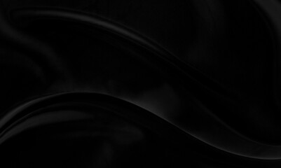 Black gray satin dark fabric texture luxurious shiny that is abstract silk cloth background with patterns soft waves blur beautiful.