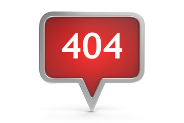 404 Number on Red Speech Bubble