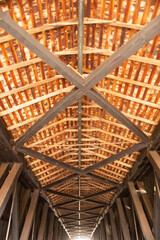 roof of a covered bridge 