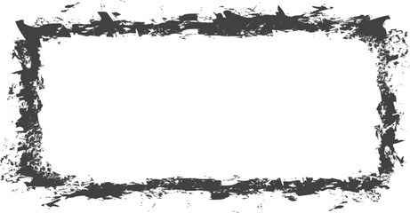 gray colored vector brush painted banner on white background	
