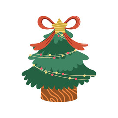 christmas tree with bow