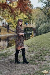 woman in autumn park