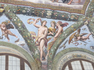 Villa Farnesina Fresco Detail Depicting Venus with Ceres and Juno