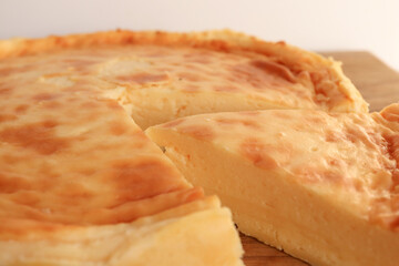 Traditional South African Milktart. Also known as melktert. 