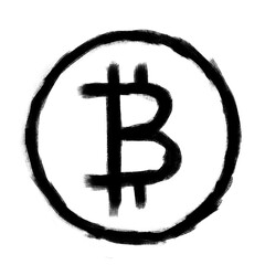 Hand drawn bitcoin icon sketch