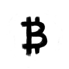 Hand drawn bitcoin icon sketch