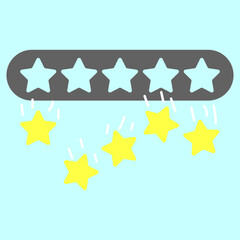 icon of deterioration in the form of falling stars from the review