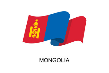 Mongolia flag vector. Mongolia flag on white background. vector illustration eps10