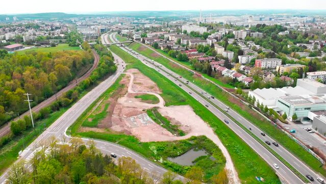 Aerial View Around The Of Sindelfingen and B&ouml;blingen In Germany