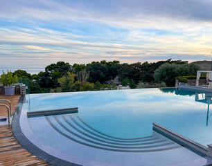 Capri resort swimming pool overlooking Mediterranean