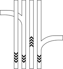 Wayfinding. Direction indicators applied to the floor. Outline Vector.