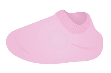 Pink baby sock. vector illustration