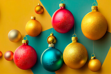 Christmas decorations for the Christmas tree 2023. Multi -colored toys for the Christmas tree. Holiday.