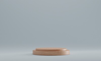 3d rendered cylinder Podium on the floor geometric shapes Platforms for product presentation, mock up Abstract pastel background color.
