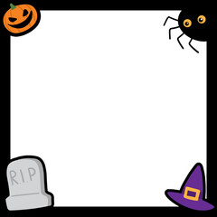 Transparent PNG Halloween Overlay Border for Social Media