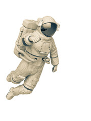 astronaut in a white background