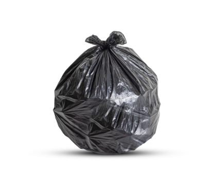 Full garbage plastic bag
