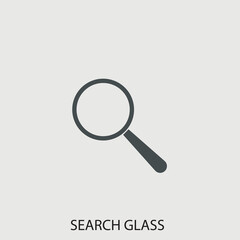 Search glass vector icon illustration sign