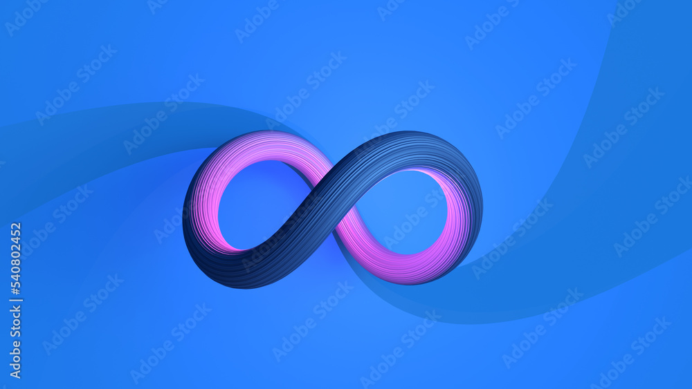 Aufkleber Metaverse technology. Virtual reality infinite symbol community connection of metaverse world global network technology system and abstract loop sign element on innovation digital communication. 