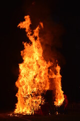 fire burning in a fireplace