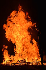 fire burning in a fireplace