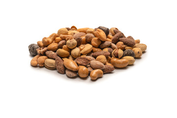  A group of almonds, pistachios, walnuts, macadamia, cashews.