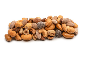 A group of almonds, pistachios, walnuts, macadamia, cashews.