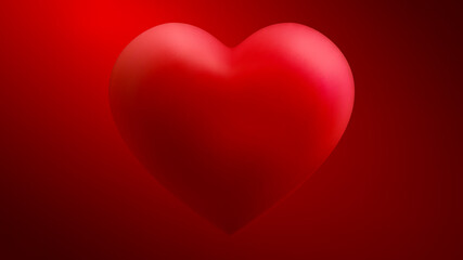 3d red heart balloon vector. Valentine background romantic design. Pink love illustration.